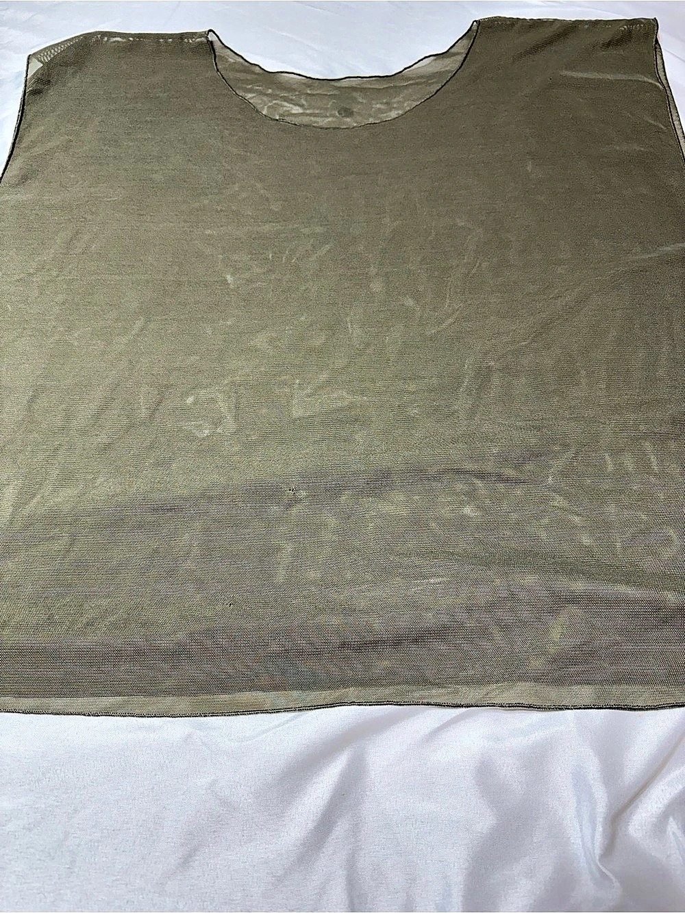 Lululemon Mesh Tank Top XL Olive Green Sleeveless Boxy Low Armhole Open Side